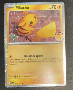 Pokemon Pikachu 051 /162 2026 Pokemon Day Stamped Promo TCG NM Swirl - Image 1