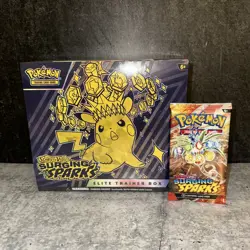 Pokemon TCG Surging Sparks Elite Trainer Box ETB Sealed + 1 Pack - Image 1