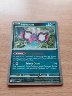 Pokemon TCG Pecharunt Cosmos Holo Black Star Promo Card SVP149 Scarlet & Violet - Image 1