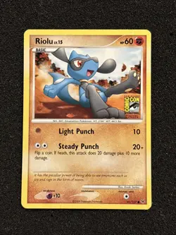 2009 Pokemon Platinum SDCC Riolu Promo Card 91/127 - San Diego Comic Con NM - Image 1