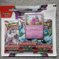 Paldea Evolved Pokemon TCG 3-Pack Blister + 1 Promo Card Sealed - Image 1
