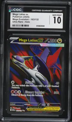 CGC 10 Gem Mint Pokemon Mega Latias ex 163/132 Secret Rare| Mega Evolution Holo - Image 1