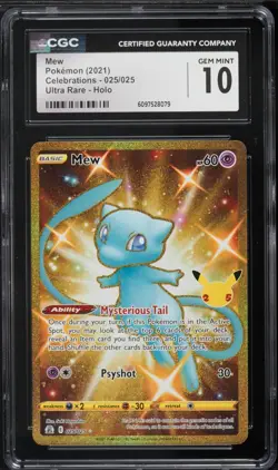 Pokemon Mew (Secret) 025/025 Celebrations Gold Ultra Rare - CGC GEM MINT 10! - Image 1