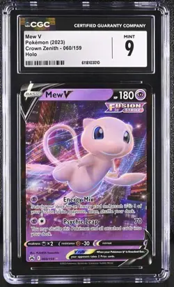 ✨✨ CGC 9 Mew V 060/159 Crown Zenith Full Art Double Rare Pokemon Card - Image 1