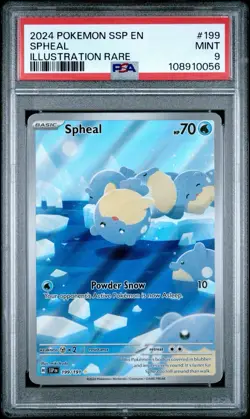 2024 Spheal 199 Illustration Rare Pokemon TCG Surging Sparks PSA 9 - Image 1