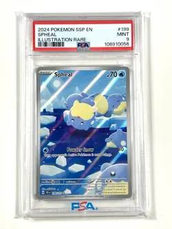 2024 Spheal 199 Illustration Rare Pokemon TCG Surging Sparks PSA 9 - Image 2