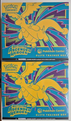Pack of 2 Pokemon TCG: Ascended Heroes - Pokemon Center ETB Brand new Sealed x2 - Image 1
