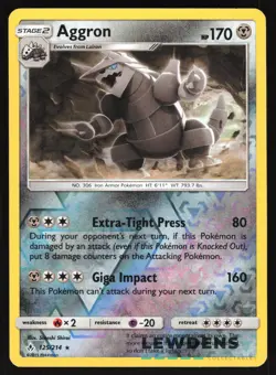 Aggron - 125/214 - Reverse Holo Rare - Unbroken Bonds - Pokemon Card - Image 1