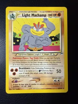 2002 Pokemon - Light Machamp #25/105 - Neo Destiny Unlimited - Rare - LP - Image 1