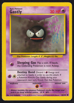 Pokemon TCG Gastly Base Set 50/102 (Lightly Played) - Image 1