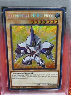 Elemental HERO Neos (Chibi) BLMM-EN003 Yugioh Battles of Legend PSA 9 - Image 2