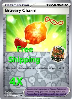 x4 Bravery Charm 173/193 Playset - Paldea Evolved - Pokemon TCG - Reverse Holo - Image 1