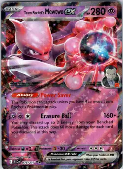 Team Rocket's Mewtwo ex - 079/217 ME: Ascended Heroes Pokemon TCG NM Holo - Image 1