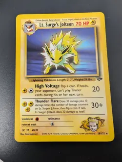 Pokemon TCG Lt. Surge's Jolteon Gym Challenge 28/132 WOTC Condition LP - Image 4