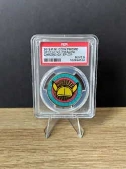2019 Pokemon Coin Promo Detective Pikachu Charizard Gx Special Case File PSA 9 - Image 1
