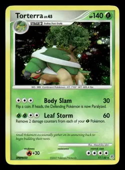 Torterra 17/130 Rare Diamond & Pearl Holo Pokemon LP - Image 1