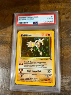 Pokemon 1999 Fossil HITMONLEE Holo #7 PSA 4 RARE - Image 1