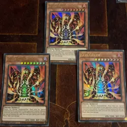 YuGiOh! Lava Golem RA01-EN001 Ultra Rare x 3 PLAYSET 1st Ed - Image 1