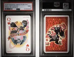 2015 POKEMON OMEGA RUBY PLAYING CARDS MEGA METAGROSS QUEEN OF HEARTS PSA 9 NEW - Image 1