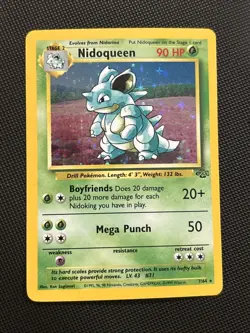 NIDOQUEEN 7/64 UNLIMITED JUNGLE POKEMON (VINTAGE - HOLO RARE, VLP+) - Image 1