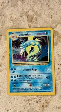 Pokemon TCG Vintage Gyarados 006/102 Base Set Holo LP - Image 1