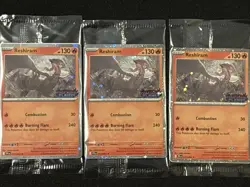 3x Sealed Reshiram 017/094 Pokemon Phantasmal Flames Stamped B&N / HT Promo - Image 1