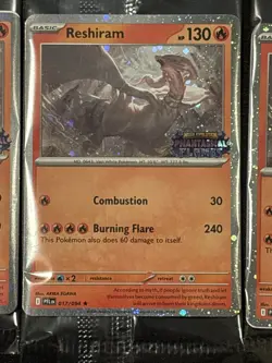 3x Sealed Reshiram 017/094 Pokemon Phantasmal Flames Stamped B&N / HT Promo - Image 3
