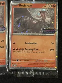 3x Sealed Reshiram 017/094 Pokemon Phantasmal Flames Stamped B&N / HT Promo - Image 4