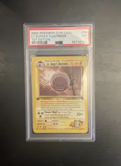 1st Edition-2000 Pokemon-Gym Challenge-LT. Surge’s Electrobe-#52 Near Mint PSA 7 - Image 1