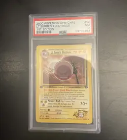 1st Edition-2000 Pokemon-Gym Challenge-LT. Surge’s Electrobe-#52 Near Mint PSA 7 - Image 3