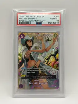 One Piece Card Game 2024 MS All Sunday Special Alternate Art OP06-064 PSA 10 - Image 1