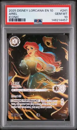 💎PSA 10 2025 DISNEY LORCANA WHISPERS IN THE WELL ICONIC ARIEL - ETHEREAL VOICE - Image 1
