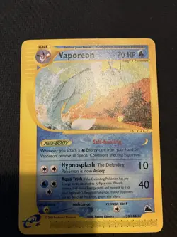 Pokemon Vaporeon Card 33/144 Skyridge Non-Holo Rare, WOTC, Near Mint Condition - Image 1