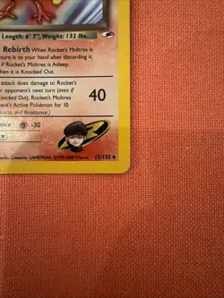 Pokemon TCG Rockets Moltres Holo Rare Card 12/132 Gym Heroes - SWIRL - Image 5