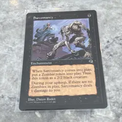 Magic the Gathering Sarcomancy Tempest Enchantment Rare Black 1997 Regular - Image 1