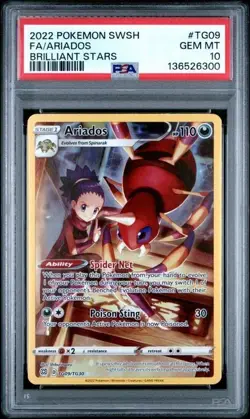 2022 Pokemon Brilliant Stars Ariados TG09/TG30 PSA 10 Gem Mint - Image 1