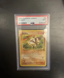 MINT PSA 9 ! 1999 Pokemon Jungle-Unlimited - Mankey - #55 - Very Great Condition - Image 1