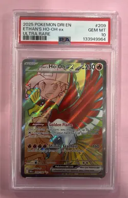 2025 POKEMON DRI EN-DESTINED RIVALS ULTRA RARE #209 ETHAN'S HO-OH EX PSA 10 - Image 2