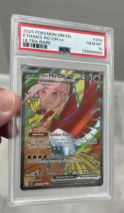2025 POKEMON DRI EN-DESTINED RIVALS ULTRA RARE #209 ETHAN'S HO-OH EX PSA 10 - Image 4