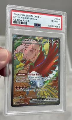 2025 POKEMON DRI EN-DESTINED RIVALS ULTRA RARE #209 ETHAN'S HO-OH EX PSA 10 - Image 5