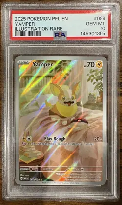 2025 POKEMON PFL EN-PHANTASMAL FLAMES ILLUSTRATION RARE #099 YAMPER PSA 10 - Image 1