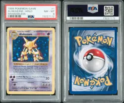 1999 POKEMON BASE SET SHADOWLESS #1 ALAKAZAM-HOLO PSA 8 - Image 1