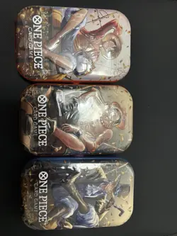 Set of 3 One Piece Card Game Vol.2 Mini-Tins FULL SET NEW SEALED Ace Luffy Sabo - Image 1