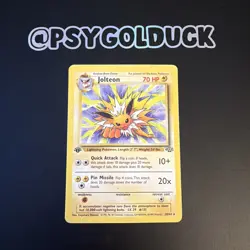 1st Edition Jolteon 20/64 Jungle Set Non Holo Rare Vintage 1999 Pokemon Card Pld - Image 1
