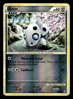 Aron 56/102 Reverse Holo HGSS Triumphant Pokemon Card - Image 1