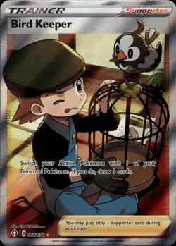 Pokemon TCG - Bird Keeper - 066/072 - SWSH Shining Fates- Full Art Trainer Card - Image 1