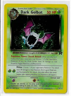 Dark Golbat 7/82 Unlimited Team Rocket Holo Rare WOTC Pokemon TCG Card NM - Image 1