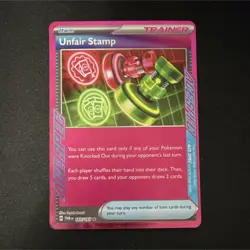 Pokemon Unfair Stamp 165/167 Sv06: Twilight Masquerade Ace SPEC Rare Holo Card - Image 1