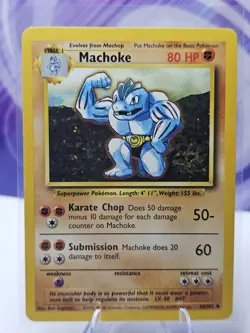 Machoke 34/102 Base Set Pokemon TCG 1999 LP - Image 1