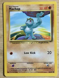 Pokemon Machop 52/102 - Base Set Common - Image 1